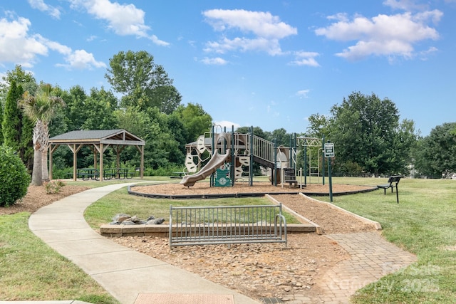 217 Fielding St, Mount Holly, NC 28120 - community jungle gym featuring a yard and a gazebo