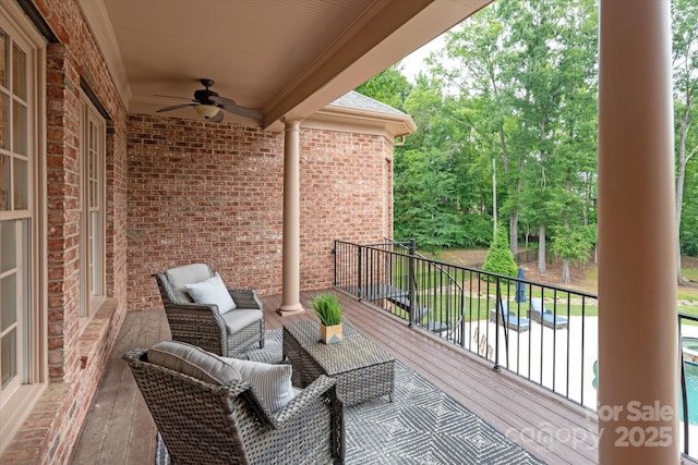 1505 Hawkstone Dr, Waxhaw, NC 28173 - deck featuring ceiling fan
