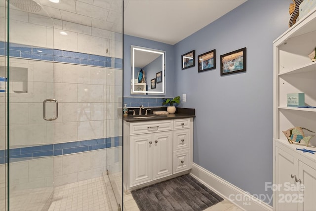 1505 Hawkstone Dr, Waxhaw, NC 28173 - bathroom featuring vanity and a shower stall