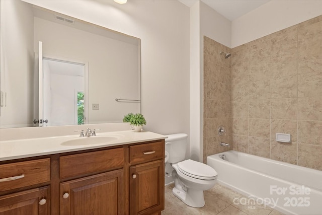 1505 Hawkstone Dr, Waxhaw, NC 28173 - full bathroom featuring vanity, washtub / shower combination, and tile patterned flooring