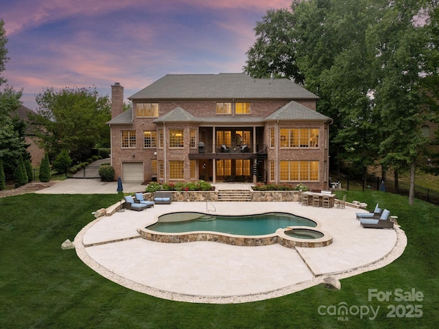 1505 Hawkstone Dr, Waxhaw, NC 28173 - rear view of property featuring a patio area, a balcony, and brick siding