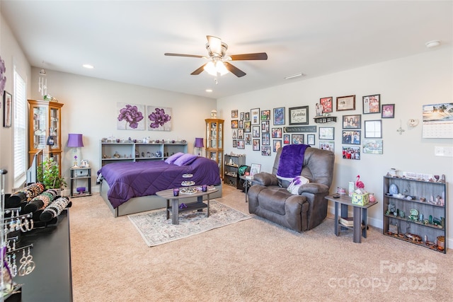 208 Canoe Pole Ln, Mooresville, NC 28117 - bedroom with carpet, ceiling fan, and recessed lighting
