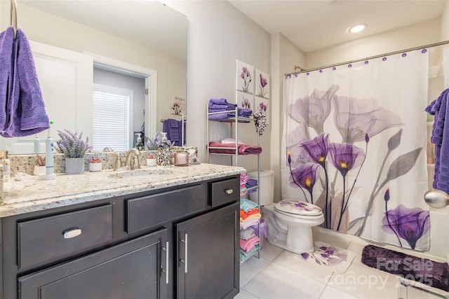 208 Canoe Pole Ln, Mooresville, NC 28117 - bathroom featuring tile patterned flooring, vanity, and curtained shower