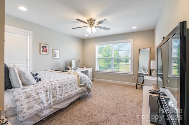 208 Canoe Pole Ln, Mooresville, NC 28117 - carpeted bedroom featuring recessed lighting and ceiling fan