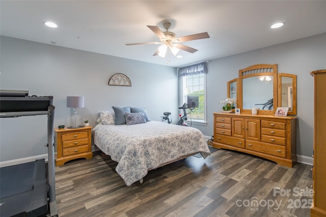 208 Canoe Pole Ln, Mooresville, NC 28117 - bedroom with wood finished floors, recessed lighting, and ceiling fan