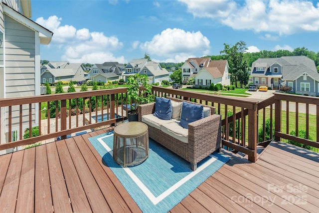 208 Canoe Pole Ln, Mooresville, NC 28117 - wooden terrace with a residential view and an outdoor hangout area