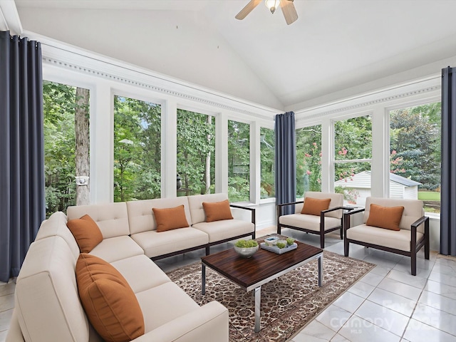 15139 Wiltshire Manor Dr, Charlotte, NC 28278 - sunroom with lofted ceiling and tile patterned flooring