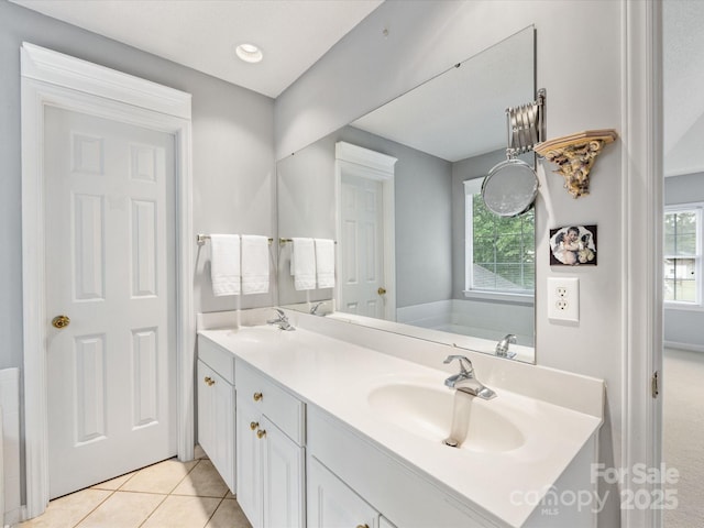 15139 Wiltshire Manor Dr, Charlotte, NC 28278 - full bathroom featuring double vanity and tile patterned floors