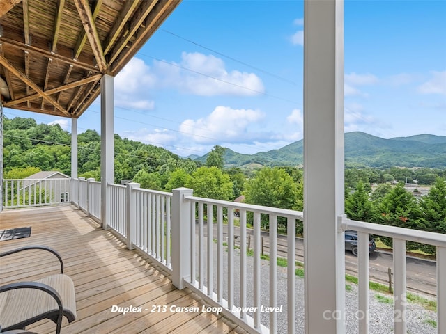 113 Bronco Way, Waynesville, NC 28785 - deck featuring a mountain view