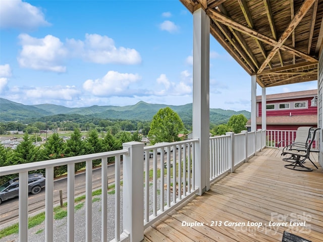 113 Bronco Way, Waynesville, NC 28785 - deck featuring a mountain view