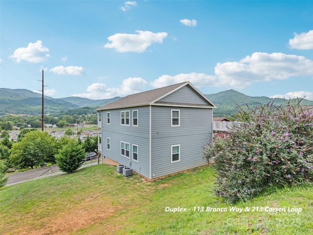 113 Bronco Way, Waynesville, NC 28785 - view of side of home with a mountain view and a lawn