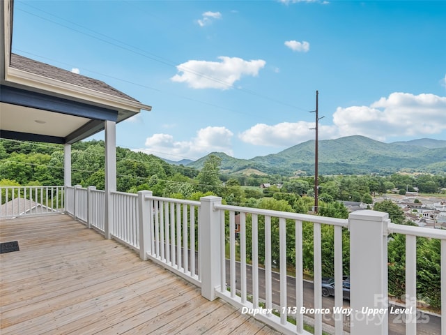 113 Bronco Way, Waynesville, NC 28785 - wooden deck with a mountain view