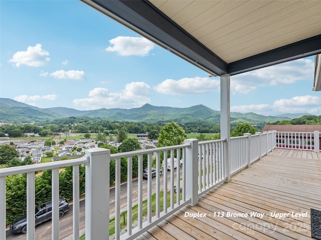 113 Bronco Way, Waynesville, NC 28785 - wooden deck featuring a mountain view