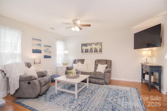 2620 Brackley Pl NW, Concord, NC 28027 - living area featuring ceiling fan and wood finished floors
