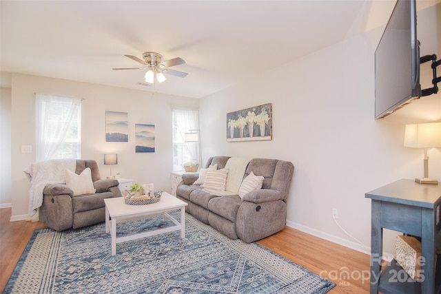 2620 Brackley Pl NW, Concord, NC 28027 - living room with a ceiling fan and light wood-type flooring
