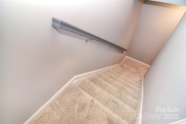 2620 Brackley Pl NW, Concord, NC 28027 - staircase featuring baseboards and carpet floors