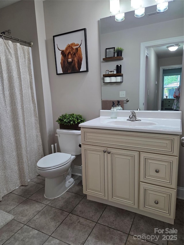 1300 Bethpage Rd, Kannapolis, NC 28081 - bathroom with vanity, tile patterned floors, and curtained shower