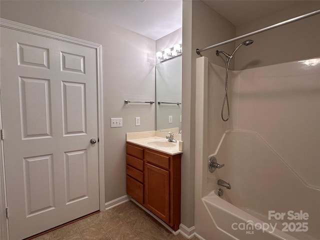 5236 Hilltop Rd, Jamestown, NC 27282 - full bathroom featuring washtub / shower combination, vanity, and tile patterned floors