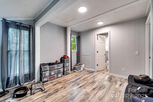 155 Notta Rd, Franklin, NC 28734 - interior space with light wood-style flooring and attic access