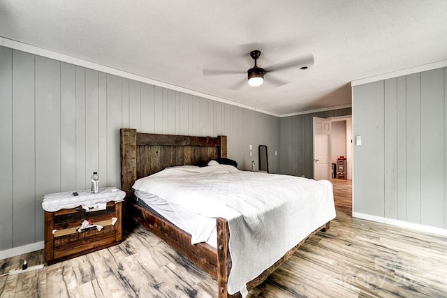 155 Notta Rd, Franklin, NC 28734 - bedroom featuring ornamental molding, wood finished floors, and ceiling fan