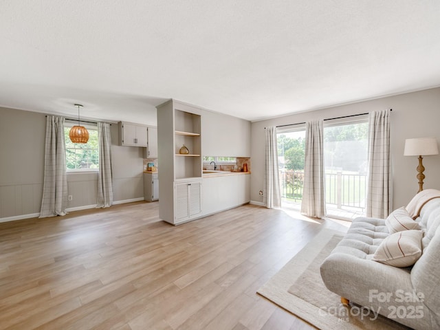 607 W School St, Maiden, NC 28650 - living area with healthy amount of natural light and light wood-style floors