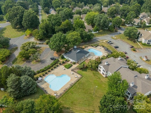 8027 Sherington Way, Charlotte, NC 28227 - aerial view of property and surrounding area with a pool