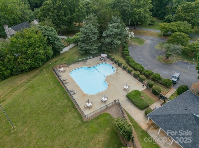 8027 Sherington Way, Charlotte, NC 28227 - drone / aerial view of a pool area