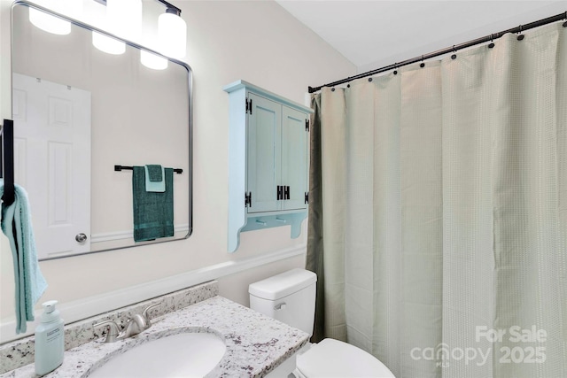 15804 Fairfield Dr, Matthews, NC 28104 - bathroom featuring vanity and a shower with shower curtain