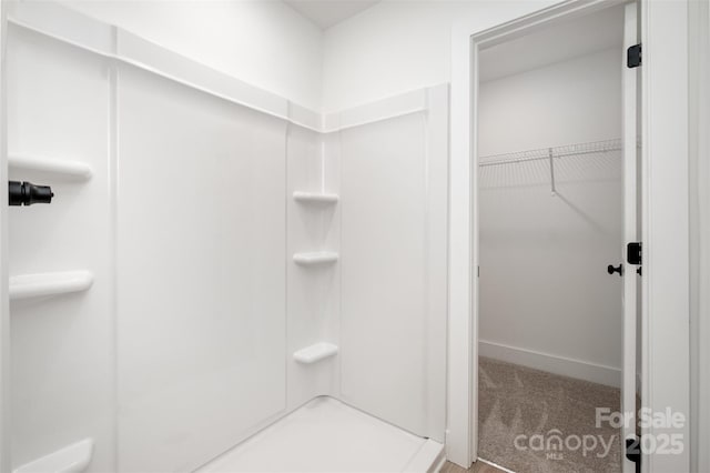 794 Stanley Spencer Mtn Rd, Gastonia, NC 28056 - bathroom featuring a shower and a spacious closet