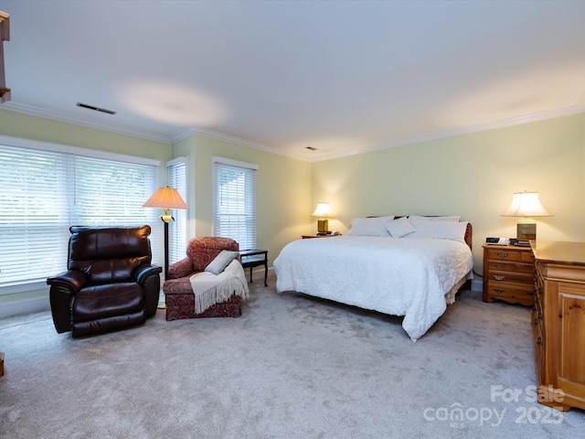 9413 Tillot Dr, Matthews, NC 28105 - carpeted bedroom with crown molding