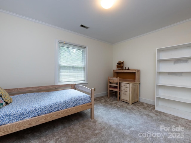9413 Tillot Dr, Matthews, NC 28105 - bedroom featuring crown molding and carpet floors