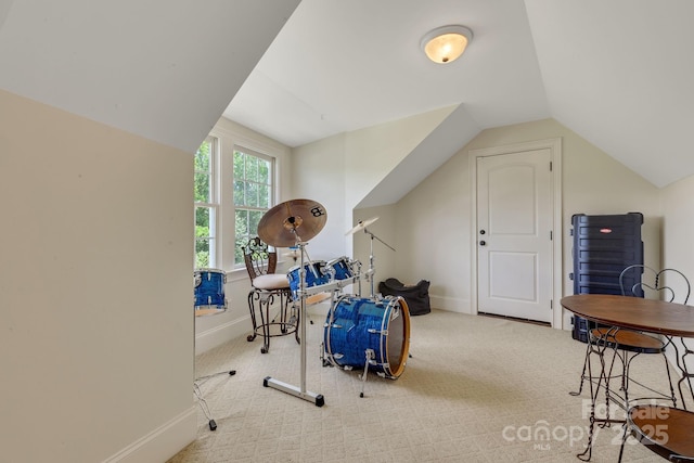 340 Harrison Rd, Roebuck, SC 29376 - recreation room with lofted ceiling and carpet floors