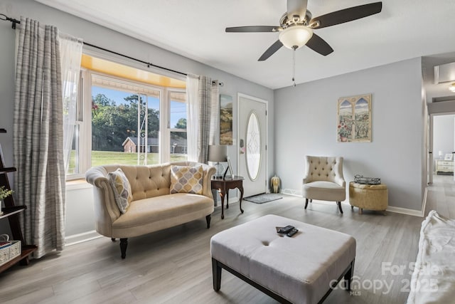 121 Kee Rd, Belmont, NC 28012 - living area featuring light wood-style flooring and a ceiling fan