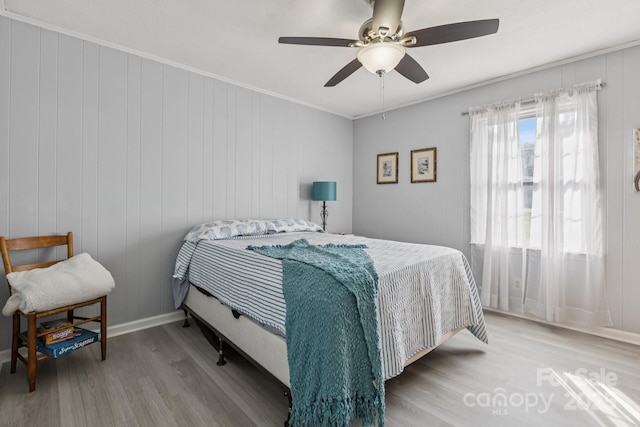 121 Kee Rd, Belmont, NC 28012 - bedroom with wood finished floors, crown molding, and a ceiling fan
