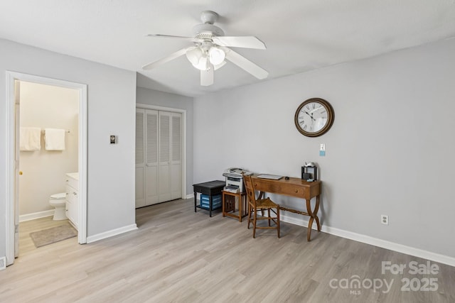 121 Kee Rd, Belmont, NC 28012 - office area featuring light wood-style floors and ceiling fan