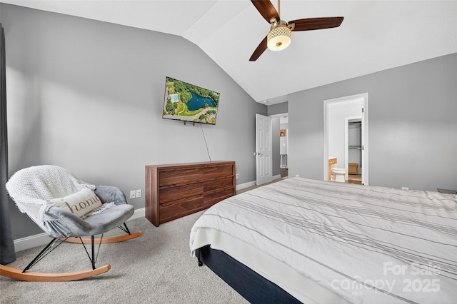 118 Milroy Ln Unit 171, Mooresville, NC 28115 - bedroom featuring vaulted ceiling, carpet, and a ceiling fan
