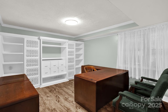 213 Turkey Hill Dr, King, NC 27021 - office space featuring wood finished floors, crown molding, a textured ceiling, and a heating unit
