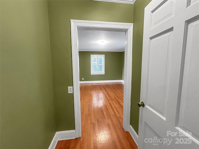 208 N Gaston St, Kings Mountain, NC 28086 - corridor featuring wood finished floors and crown molding