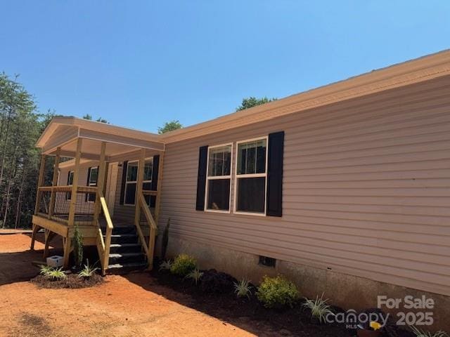 4163 Tallent Rd, Morganton, NC 28655 - view of front of home with crawl space and a deck