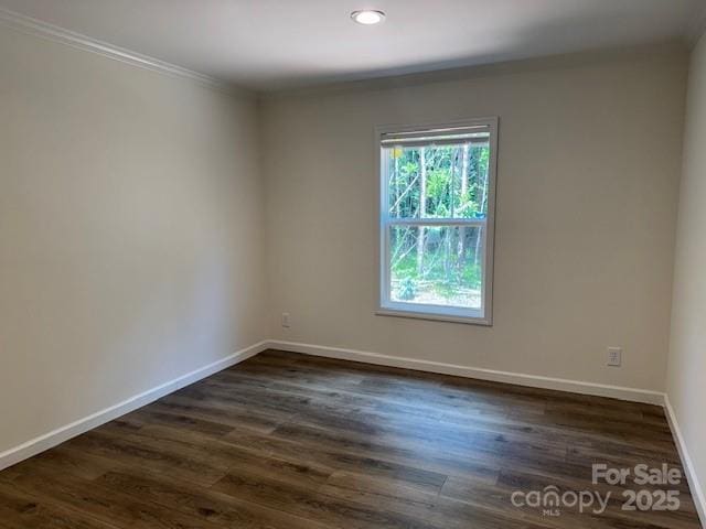 4163 Tallent Rd, Morganton, NC 28655 - spare room featuring ornamental molding, dark wood finished floors, and recessed lighting