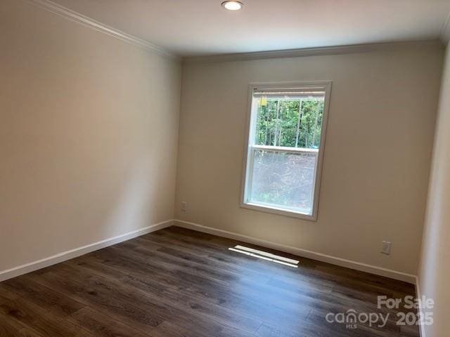 4163 Tallent Rd, Morganton, NC 28655 - spare room featuring crown molding, dark wood-style floors, and recessed lighting
