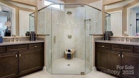 8414 Profit Ln, Charlotte, NC 28215 - full bathroom with a shower stall and vanity
