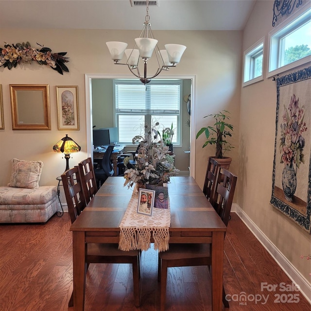 835C Wynnshire Dr Unit 45, Hickory, NC 28601 - dining room featuring wood finished floors, a chandelier, and an office area