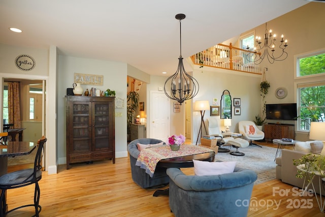 25 Madelyn Ln, Fairview, NC 28730 - dining room with a chandelier, light wood-style flooring, and recessed lighting