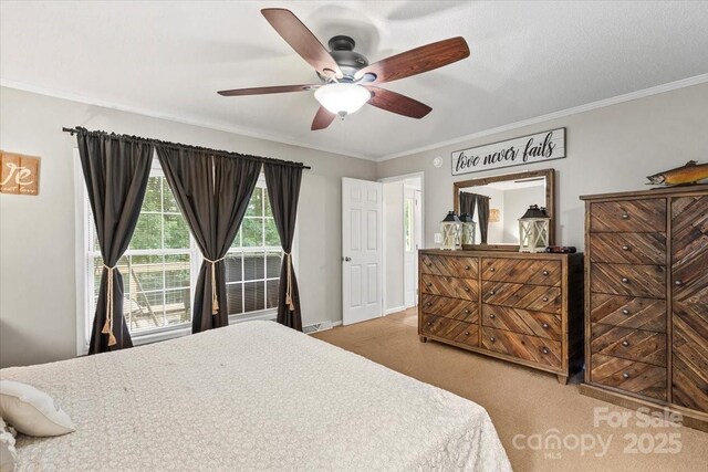 1764 Tomlinson Loop, Connelly Springs, NC 28612 - bedroom with carpet, ornamental molding, and ceiling fan
