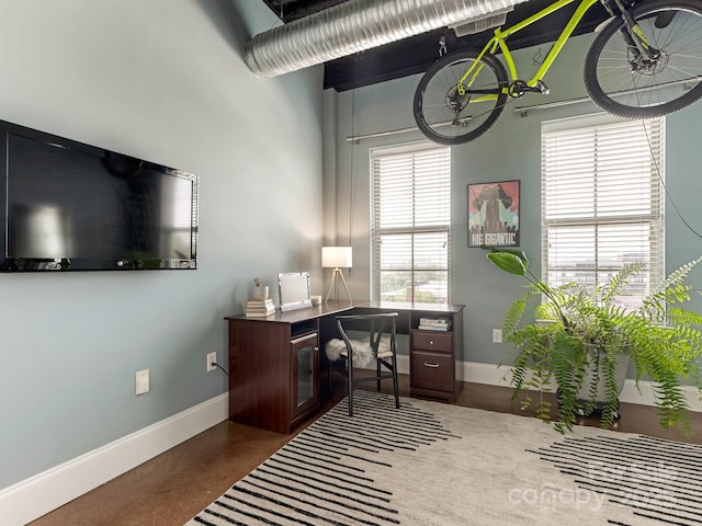 2338 Yadkin Ave Unit 505, Charlotte, NC 28205 - office area with baseboards and concrete floors