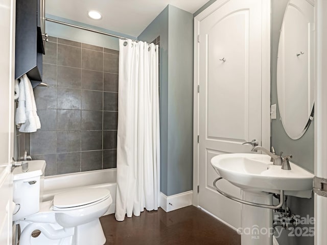2338 Yadkin Ave Unit 505, Charlotte, NC 28205 - full bathroom featuring shower / bath combo and recessed lighting