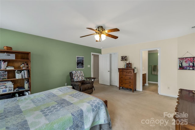 1993 W Foxwood Ct, Indian Land, SC 29707 - carpeted bedroom with a ceiling fan and ensuite bathroom
