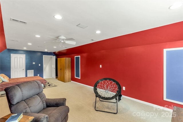 1993 W Foxwood Ct, Indian Land, SC 29707 - cinema featuring recessed lighting, a ceiling fan, and carpet flooring