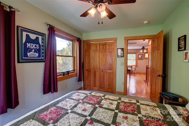 425 Sawmill Creek Rd, Bryson City, NC 28713 - bedroom with a closet and ceiling fan